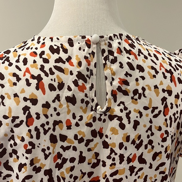 Shift dress with ruffle sleeves in multi color leopard print Size M - Picture 4 of 7